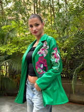 Peaky leather jacket Green